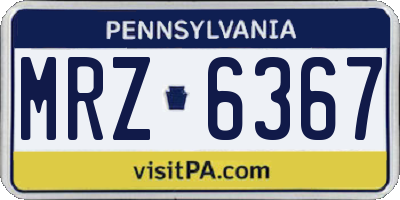 PA license plate MRZ6367