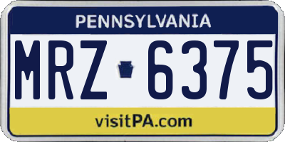 PA license plate MRZ6375