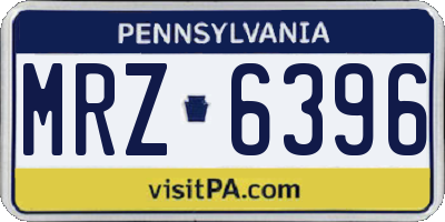 PA license plate MRZ6396