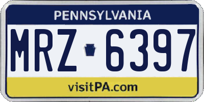 PA license plate MRZ6397