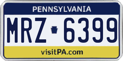 PA license plate MRZ6399