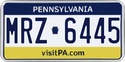 PA license plate MRZ6445