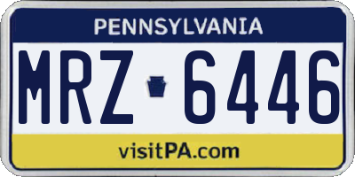PA license plate MRZ6446