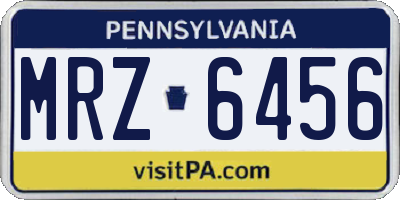 PA license plate MRZ6456