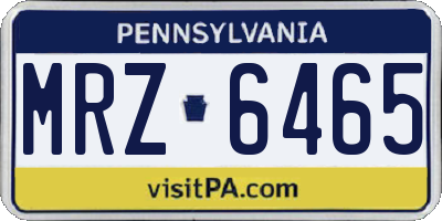 PA license plate MRZ6465