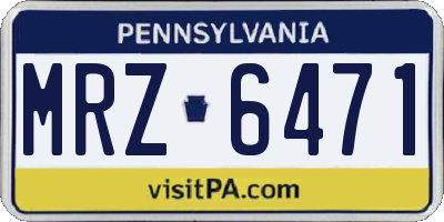 PA license plate MRZ6471