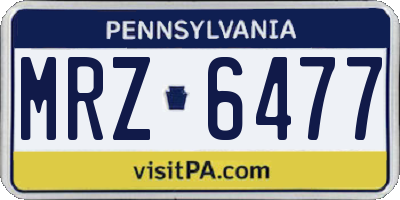 PA license plate MRZ6477