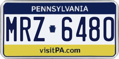 PA license plate MRZ6480