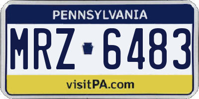 PA license plate MRZ6483