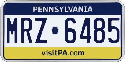 PA license plate MRZ6485