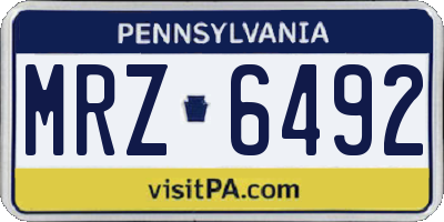 PA license plate MRZ6492