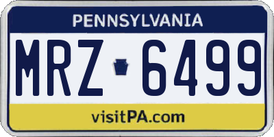 PA license plate MRZ6499