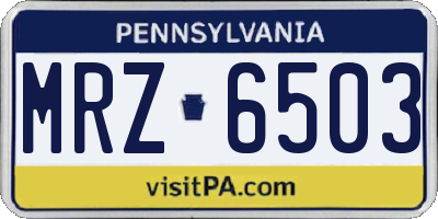 PA license plate MRZ6503