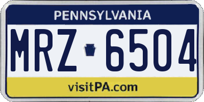 PA license plate MRZ6504