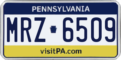 PA license plate MRZ6509