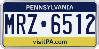 PA license plate MRZ6512