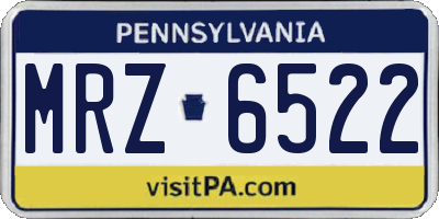 PA license plate MRZ6522