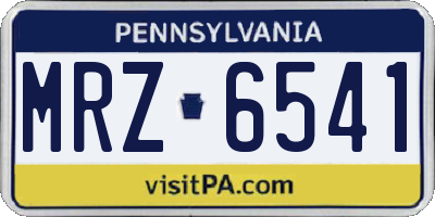 PA license plate MRZ6541