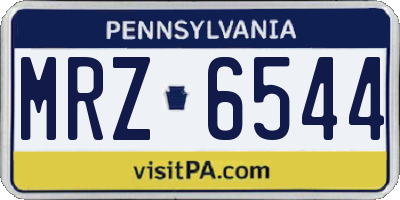 PA license plate MRZ6544