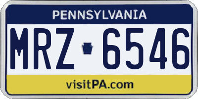 PA license plate MRZ6546