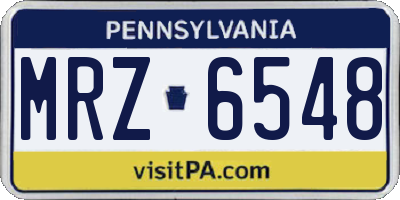 PA license plate MRZ6548