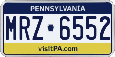 PA license plate MRZ6552