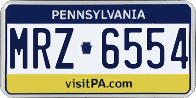 PA license plate MRZ6554