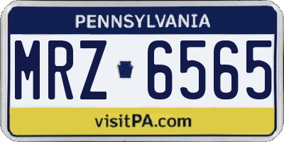 PA license plate MRZ6565