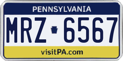 PA license plate MRZ6567