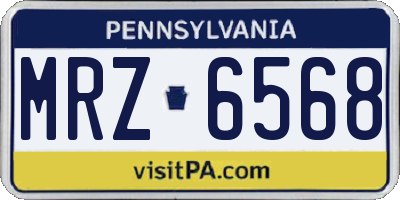 PA license plate MRZ6568