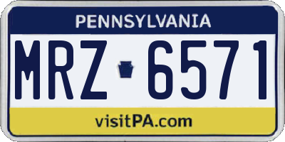 PA license plate MRZ6571