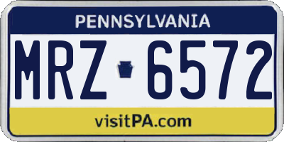 PA license plate MRZ6572