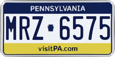 PA license plate MRZ6575