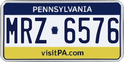 PA license plate MRZ6576