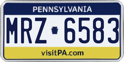 PA license plate MRZ6583
