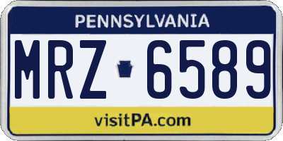 PA license plate MRZ6589