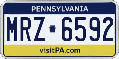 PA license plate MRZ6592