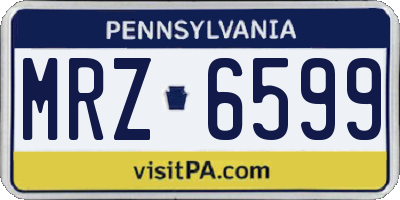 PA license plate MRZ6599