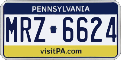 PA license plate MRZ6624