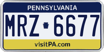 PA license plate MRZ6677