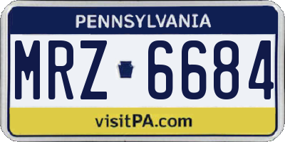 PA license plate MRZ6684