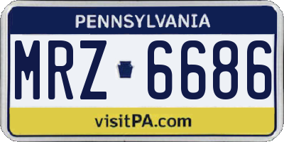 PA license plate MRZ6686