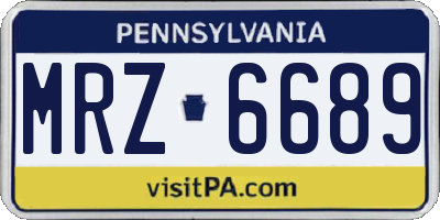 PA license plate MRZ6689
