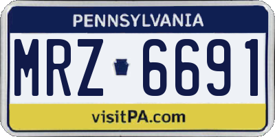 PA license plate MRZ6691