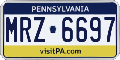 PA license plate MRZ6697
