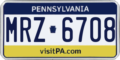 PA license plate MRZ6708