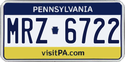PA license plate MRZ6722