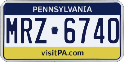 PA license plate MRZ6740