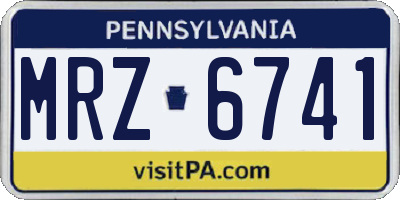 PA license plate MRZ6741