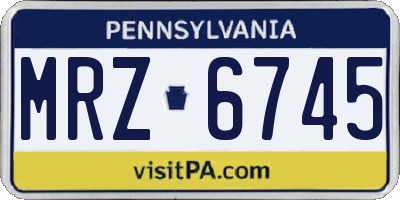 PA license plate MRZ6745